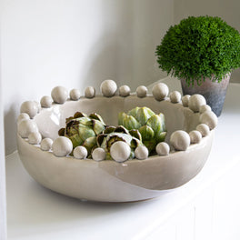 Large Decorative Beige Bowl
