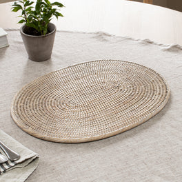 Marbury Oval Rattan Placemat - Set of 2