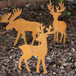 Rusty Decorative Stag Garden Stakes