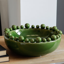 Large Decorative Green Bowl