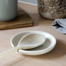 Off White Ceramic Spoon Rest