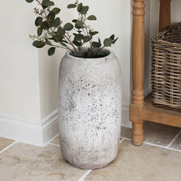 Tall Distressed Stoneware Vase