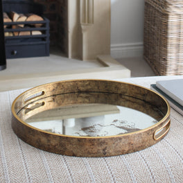 Antique Gold Mirrored Tray