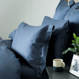 Dusk Blue Organic Cotton Sateen Pillowcase