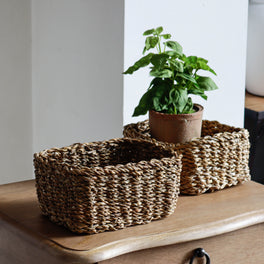 Small Rectangular Seagrass Storage Basket