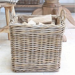 Slight Second Lined Rattan Storage Basket