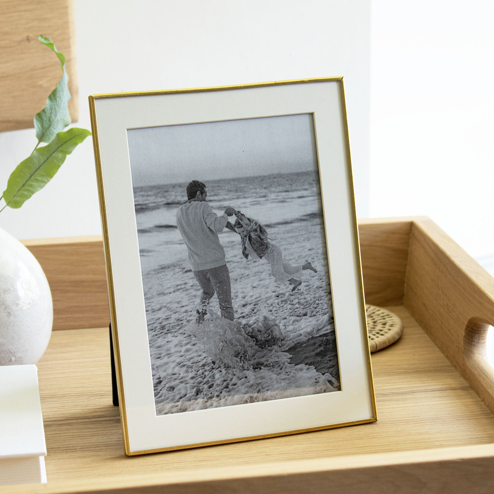 Cadre Photo 5x7 Or – Bois Massif Et Verre, Encastré, Occasion