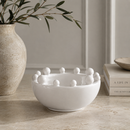 Mini White Bobble Bowl
