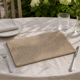 Marbury Rectangle Rattan Placemat - Set of 2