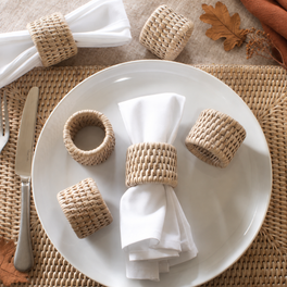 Marbury Rattan Napkin Rings - Set of 6
