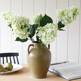 Faux Pale Green Cone Hydrangea Stem