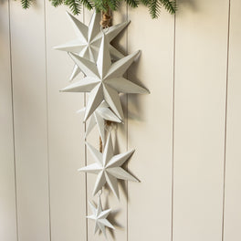 Hanging White Metal Stars