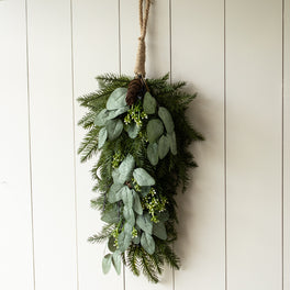 Large Eucalyptus and Pinecone Swag Wreath