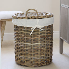 Round Rattan Laundry Basket