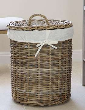 Round Rattan Laundry Basket