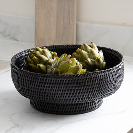 Marbury Black Rattan Decorative Bowl