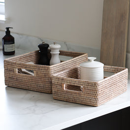 Marbury Rattan Rectangular Basket