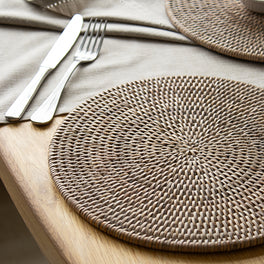 Slight Second Marbury Round Rattan Placemats - Set of 2