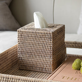 Marbury Square Rattan Tissue Box Cover