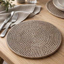 Marbury Round Rattan Placemat - Set of 2
