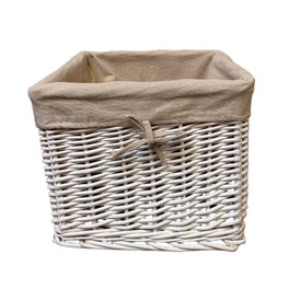 Slight Second Sample Square White Willow Basket