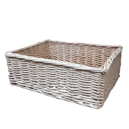 Sample Sale White Willow Rectangle Basket Large