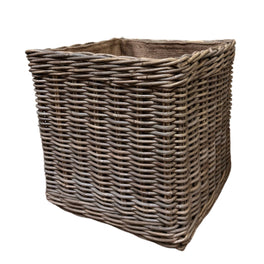 Sample Sale Square Hessian Lined Basket Small