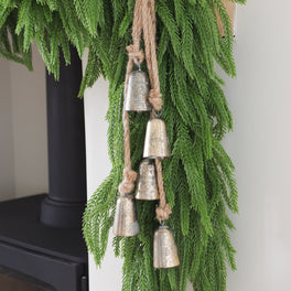 Rustic Jingle Bells on Natural Rope Garland