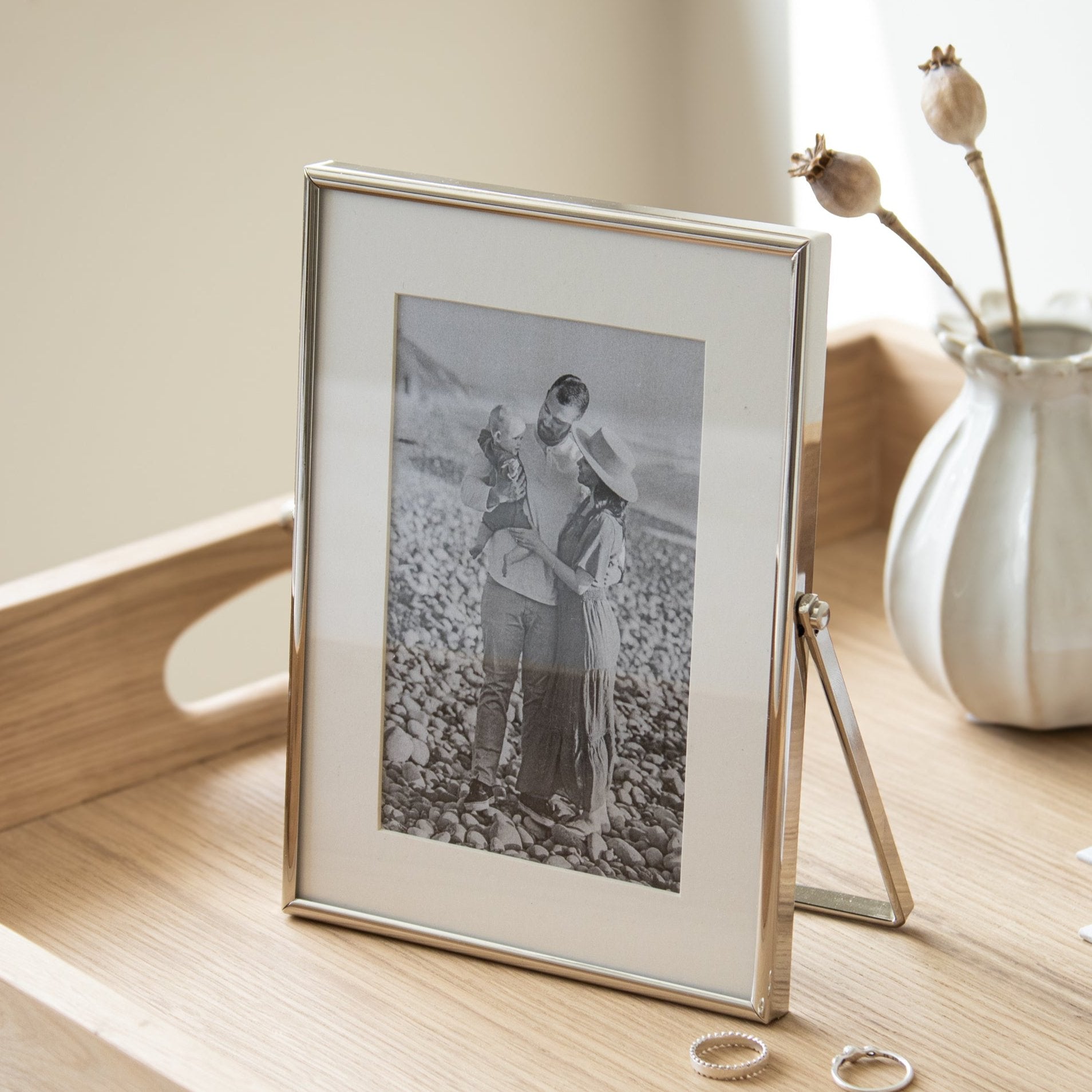 Silver Plated Fine Easel Photo Frame 4x6