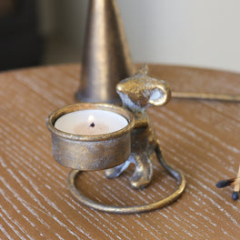 Antique Gold Mouse Tealight Holder