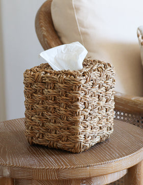 Bibury Square Seagrass Tissue Box Cover