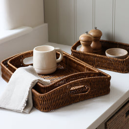 Faux Wicker Serving Tray