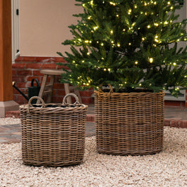Christmas Tree Basket Planter With Handles
