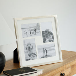Classic 4 Aperture Square Silver Plated Photo Frame