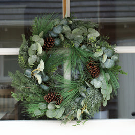 Eucalyptus and Pinecone Christmas Wreath