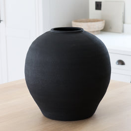Extra Large Round Black Vase