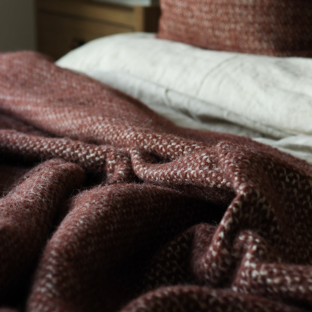Extra Large Fig Woven Wool Throw - Marquis & Dawe
