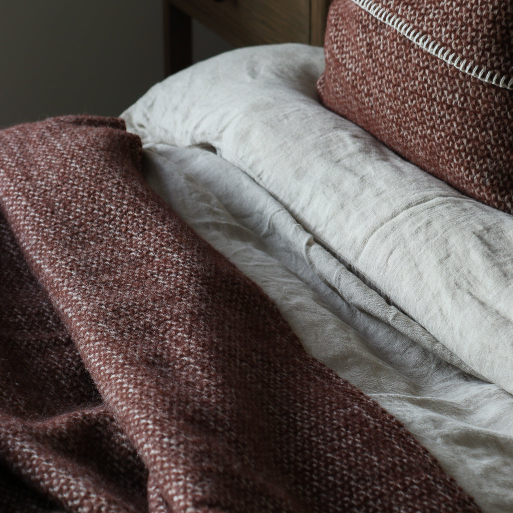 Extra Large Fig Woven Wool Throw - Marquis & Dawe