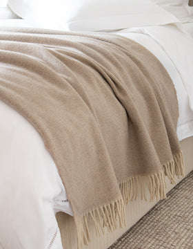 Extra Large Perfectly Pale and Natural Lambswool Throw