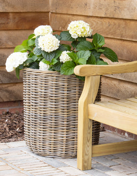 Extra Large Round Rattan Planter With Curved Base