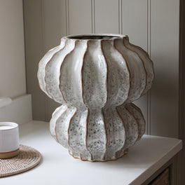 Extra Large Coastal Ribbed Vase