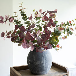 Faux Burgundy and Blush Eucalyptus Arrangement