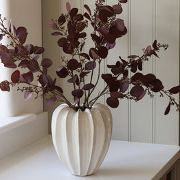 Faux Burgundy Eucalyptus Seeded Spray