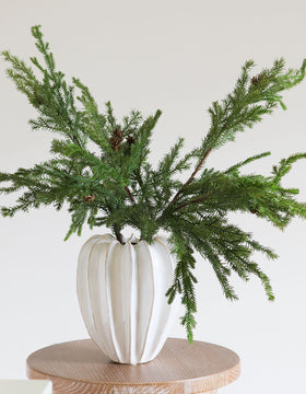 Faux Fir Stem With Mini Pinecones