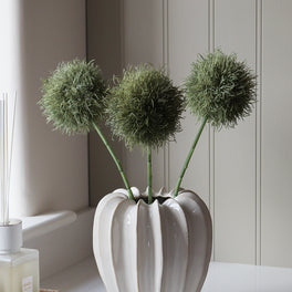 Faux Green Washed Allium Stem