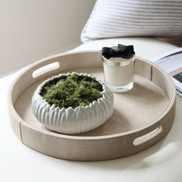 Slight Second Round Shagreen Tray