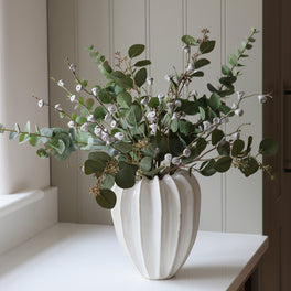 Faux Winter Eucalyptus Arrangement