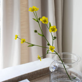 Faux Yellow Buttercup Stem