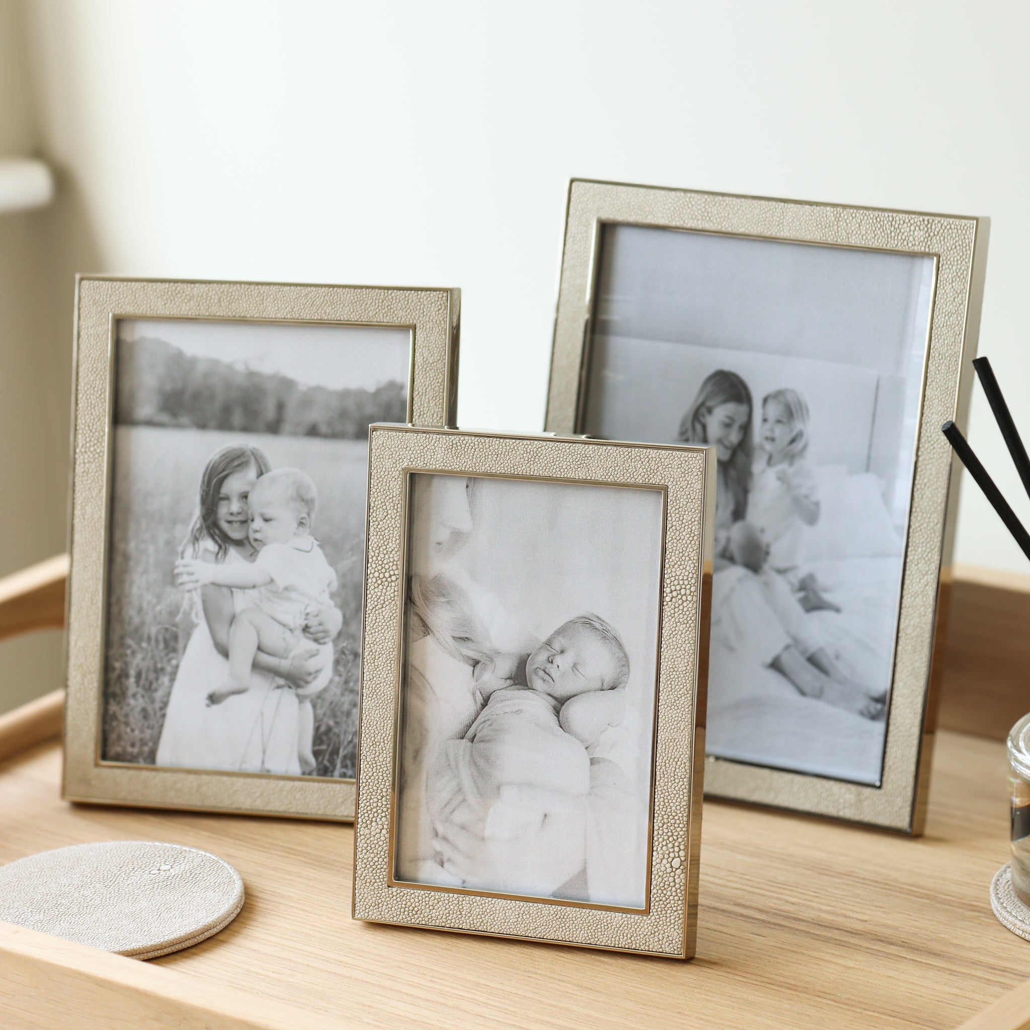 Ivory Faux Shagreen Photo Frame 4x6