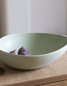 Large Pale Green Ceramic Decorative Bowl